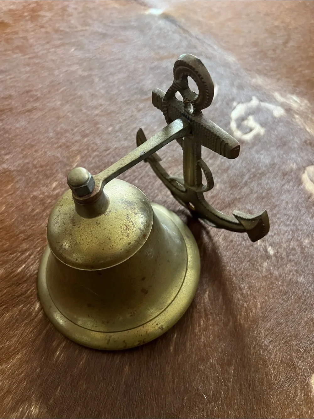 Brass Anchor Wall Bell - Nautical Home Accent